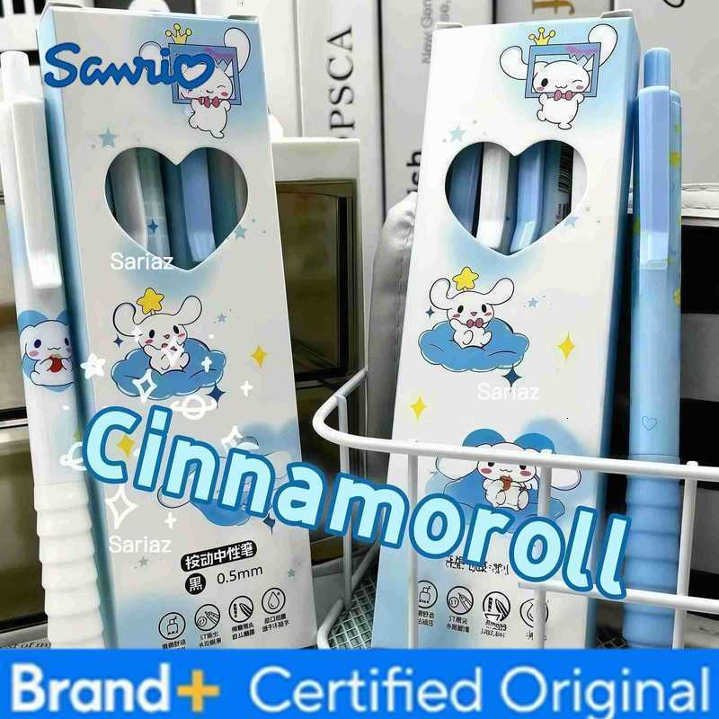 Sanrio 4Pcs/Set Cinnamoroll Kawaii Gel Pens 05mm Black Press - Type Writing Pens with Cute Design H251231