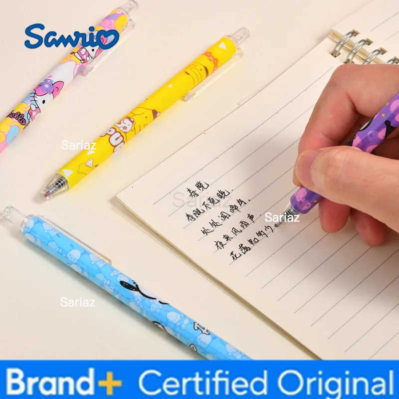 Sanrio 6pcs/12pcs Kuromi Melody Gel Pens For Writing Cute 05mm Black Ink Neutral Pen Promotional Gift Office School Supplies H251231