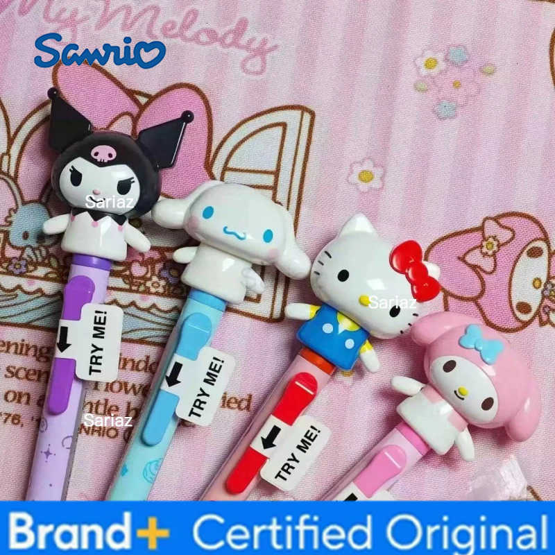 Sanrio 12pcs/lot Kuromi Melody Cinnamoroll Kitty Press Ballpoint Pen Cute Press Ball Pens School Office Writing Supplies H251231