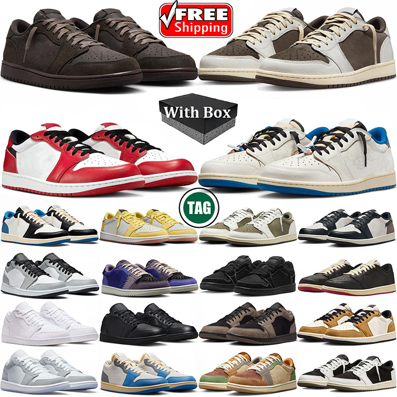 Free shipping designer 1s lows Casual basketball shoes women mens trainers 1 Reverse Mocha Black Phantom Velvet Brown outdoor sneaker shoe 1