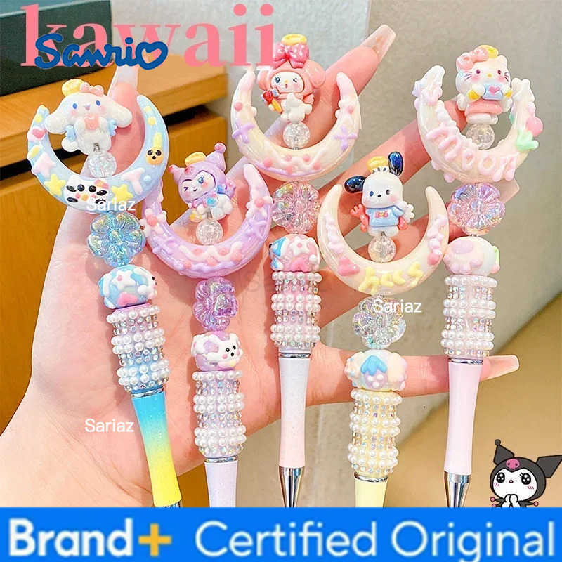 Sanrio animation peripheral crystal rotating gel pen black cute girls dream cinnamoroll my melody ball pen kuromi birthday gift H251231