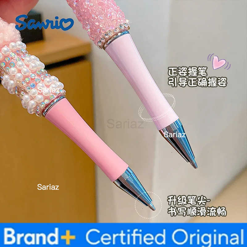 Sanrio Plush Cartoon Crystal Flash Drill Rotate Gel Pen Lovable Girl Dream My Melody Beaded Pen Little Girl School Supplies Gift H251231