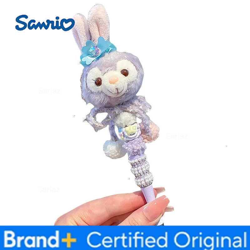 Sanrio Plush Cartoon Crystal Flash Drill Rotate Gel Pen Lovable Girl Dream My Melody Beaded Pen Little Girl School Supplies Gift H251231