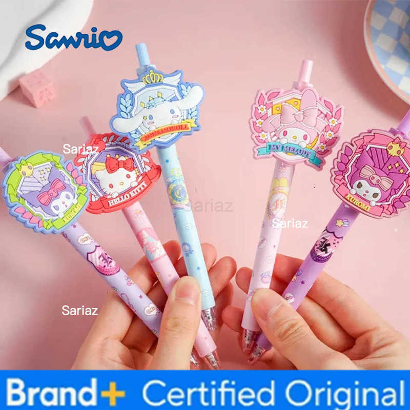 Sanrio 1/5pcs Gel Pens for Student Stationery Cartoon Hello Kitty Kuromi Cinnamoroll Melody Press Writing Pen School Supplies H251231