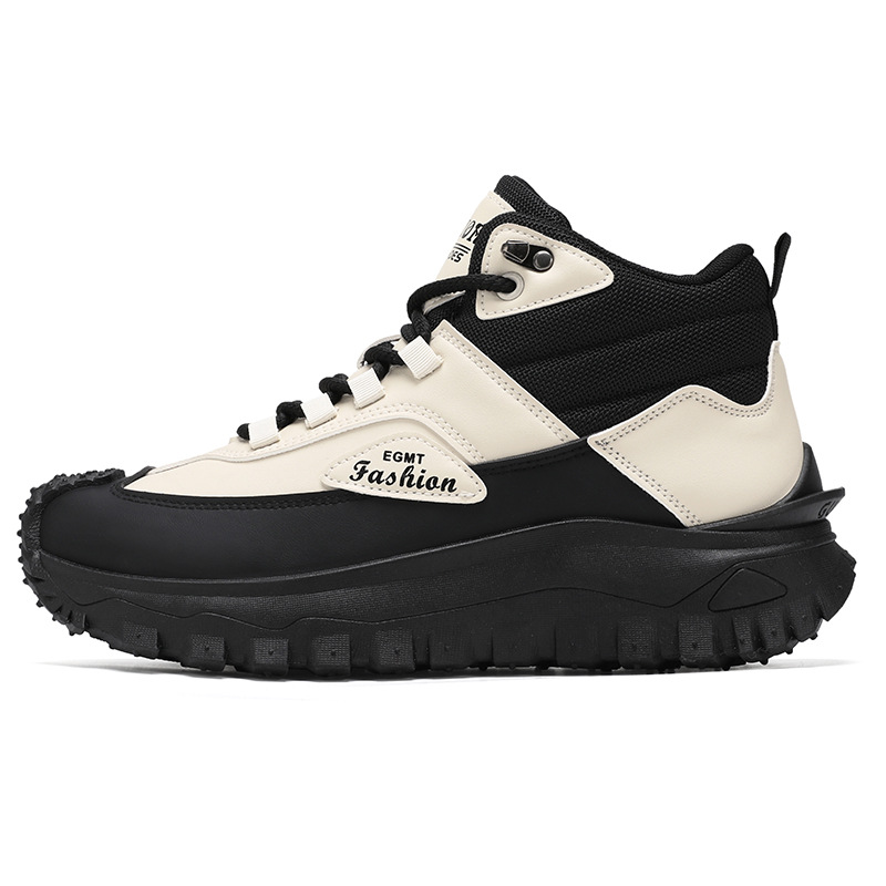 2026 New Spring Big Size Men's High-Top Boots British Retro Work Boots Waterproof Outdoor Hiking Shoes