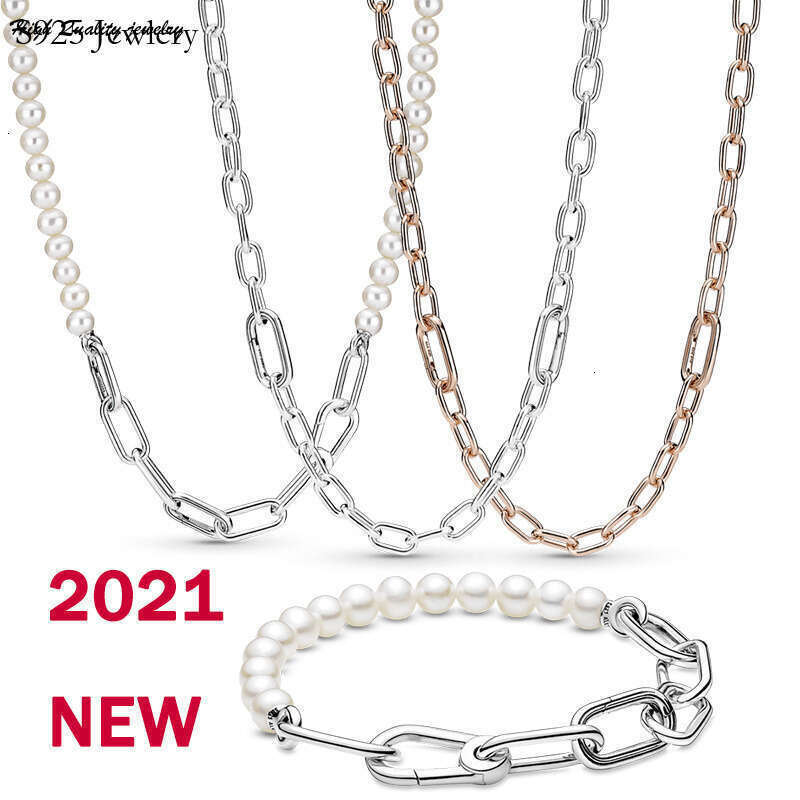 Free Shipping 2022 New 925 Sterling Silver S925 Snake Type Freshwater Cultured Pearl Me Chain K Necklace DIY wholesale