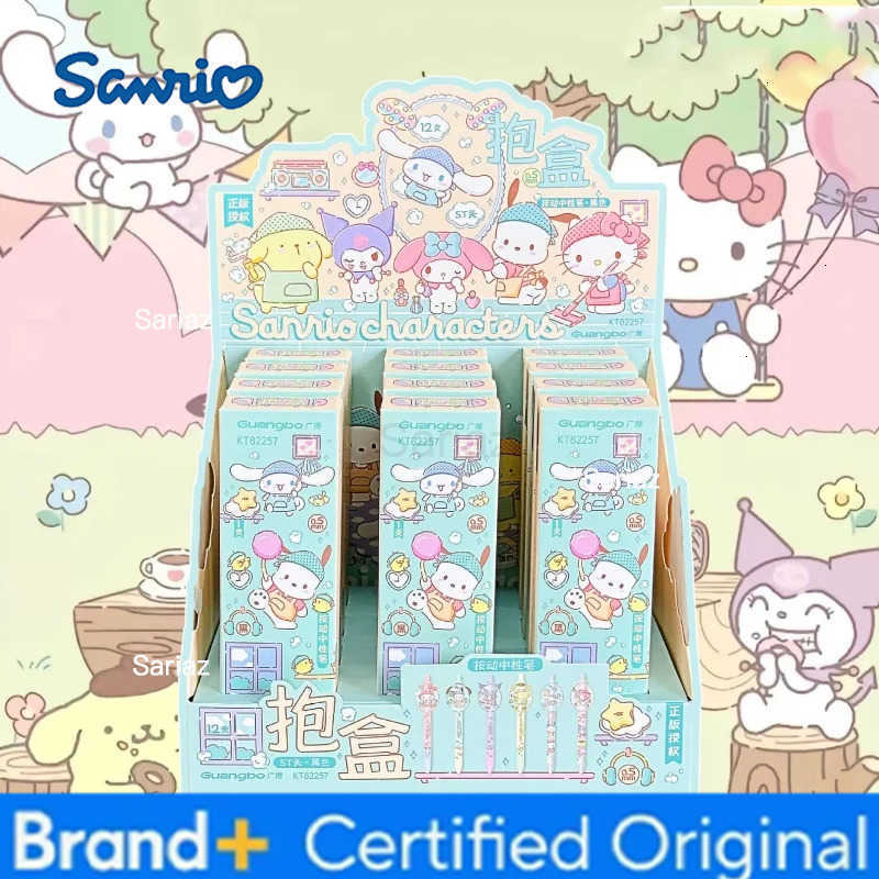 Sanrio 12pcs/lot Kitty Melody Kuromi Gel Pen Cute Pochacco 05mm Black Ink Neutral Pens Promotional Gift Office School Supplies H251231