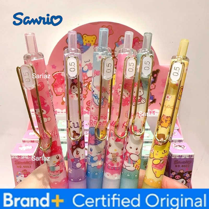 Sanrio 24pcs/lot Cherry Pochacco Press Gel Pen Cute Kuromi Kitty 05mm Black Ink Neutral Pens Promotional Gift School Supplies H251231