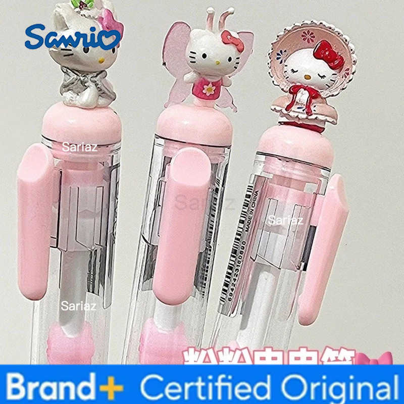 Sanrio Cartoon Hello Kitty Beaded Gel Pen Kawaii 05mm Black Ink Press Pen DIY Beaded Ballpoint Pen for Student Friend Girl Gift H251231