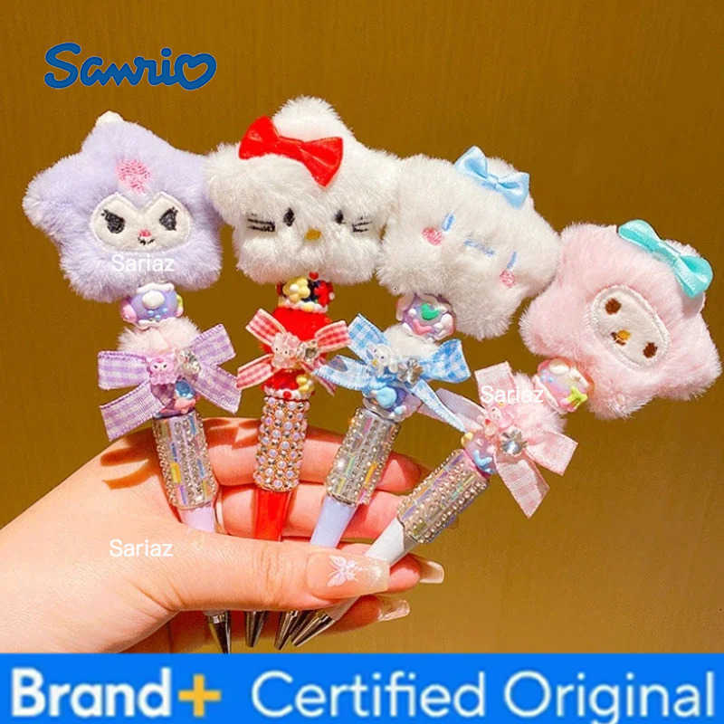 Sanrio Plush Rotating Neutral Pen Cute and Fun Girl Writing Smooth Neutral Pens Student stationery and office supplies Girl Gift H251231