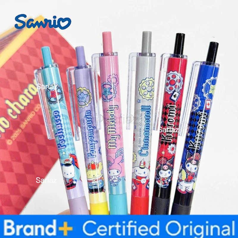 Sanrio 12pcs/lot Kuromi Melody Cinnamoroll Press Gel Pen Cute 05mm Black Ink Neutral Pens Promotional Gift Office School Supply H251231