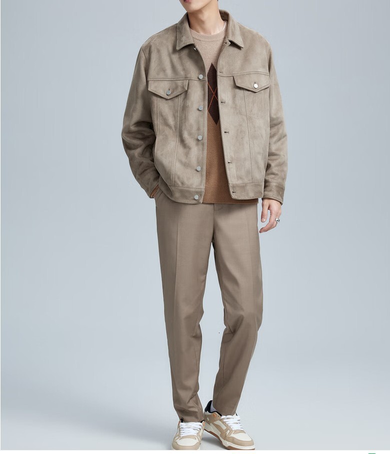 RARF Men 2024 Mens Spring and Autumn Suede Texture Effect Jacket Top 241009