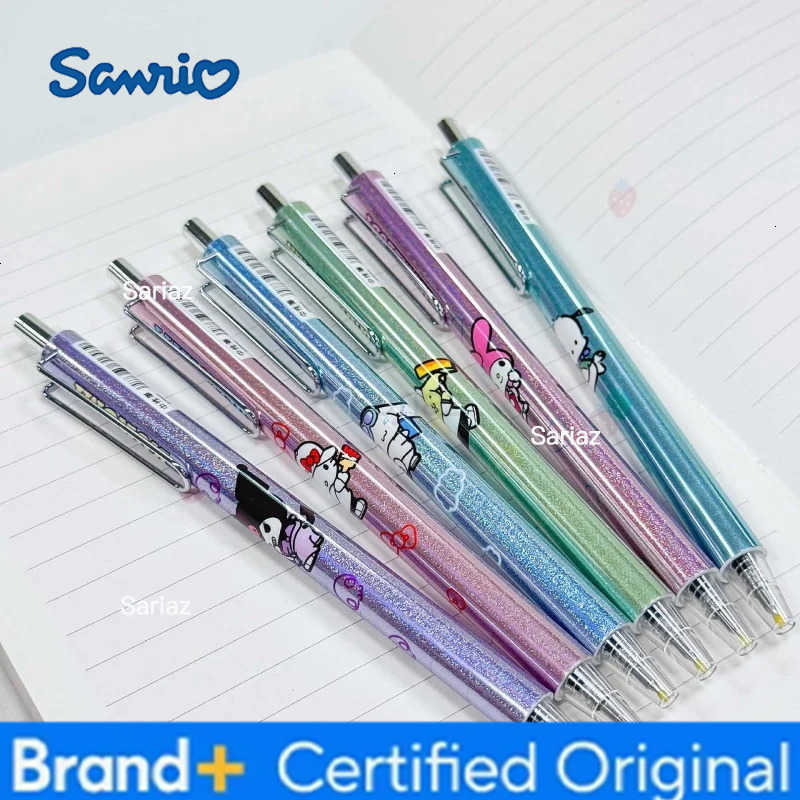 Sanrio 12pcs/lot Kuromi Melody Cinnamoroll Kitty Press Gel Pen Cute 05mm Black Ink Neutral Pens Office School Supplies H251231