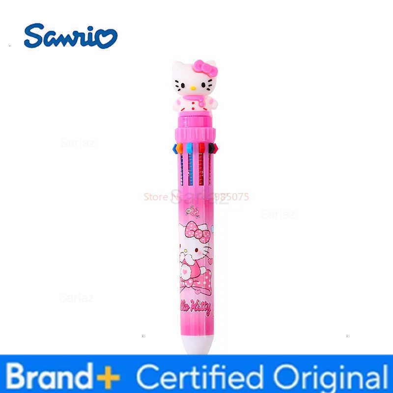 Sanrio 6/36pcs Cartoon KT Doll 10 Colors Ballpoint Pen Hello Kitty Cute Gel Pen Student Supplies Stationery Wholesale Gifts H251231