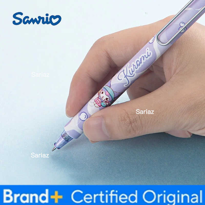 Sanrio 12/24pcs Kawaii Kitty Kuromi Melody Cinnamoroll Press Gel Pen Cute 05mm Blue Ink Neutral Pens Office School Supplies H251231