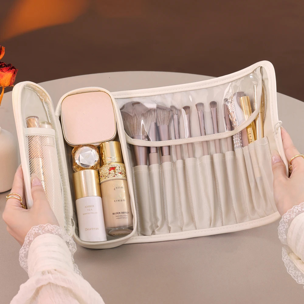 1pc large capacity multifunctional makeup bag makeup brush bag storage bag portable folding beauty makeup storage bag 251225