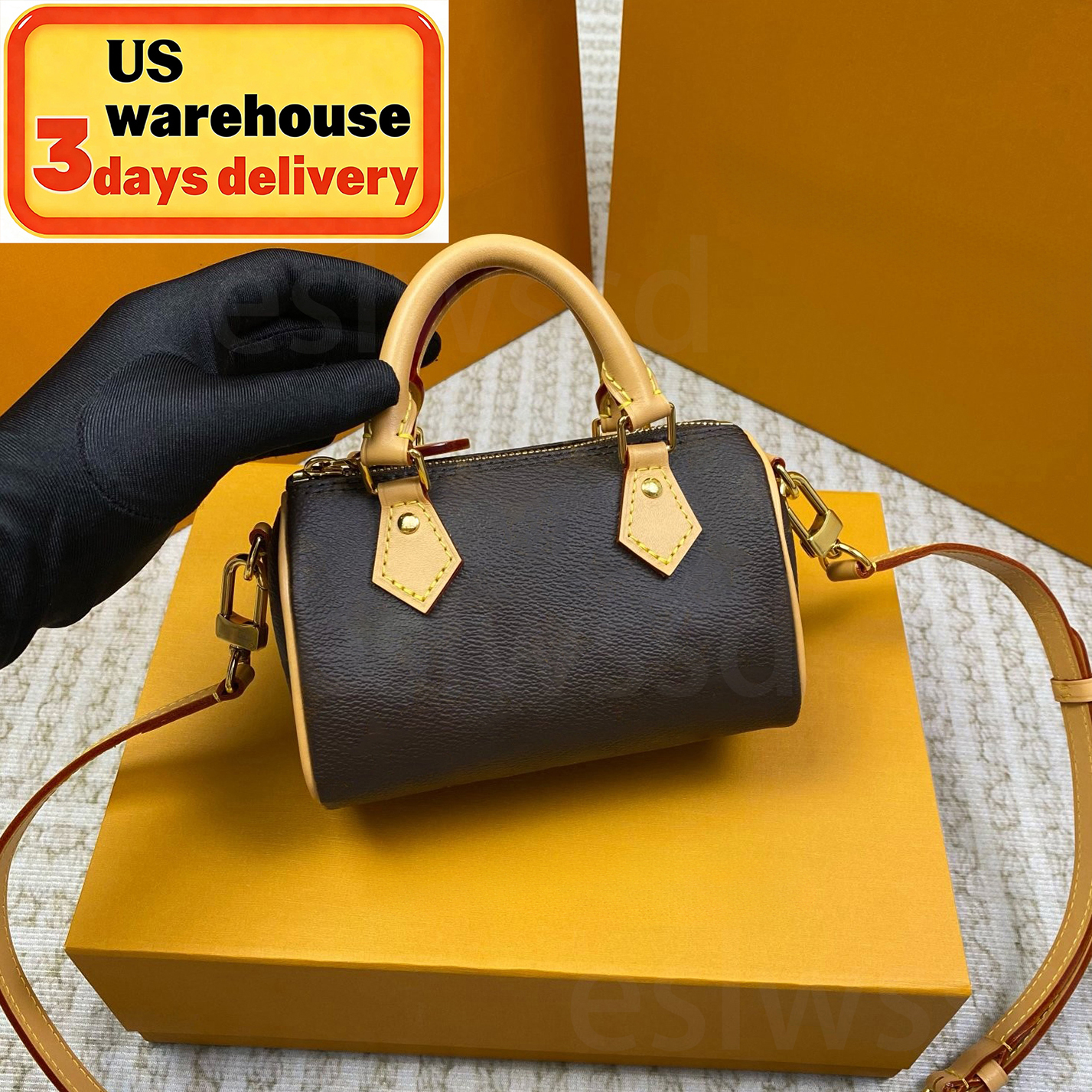 Designer bag Mini Nano Speddy bag 16cm Shoulder Bag Pillow case Luxury Women Leather Handbag Denim Crossbody bag Embossed Tote Purse Flower classic Vintage clutch