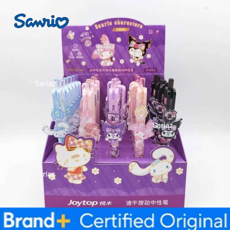 Sanrio 15/30 Kawaii Melody Kuromi Cinnamoroll Kitty Press Gel Pen Cute 05mm Black Ink Neutral Pens Office School Supplies H2512311