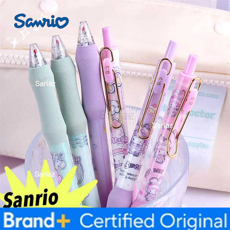 Sanrio Blind Box Pen Cute Hello Kitty My Melody Kuromi Cinnamoroll Quick-drying Press Pen Student Soft Grip ST05 Black Pen Gift H251231
