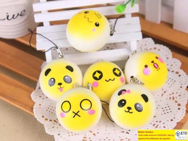 3D Kawaii Key Rings Squishy Squishies Panda For Keys Phones Strap Mobile Phone Charm Pendant Keychains 123 LL