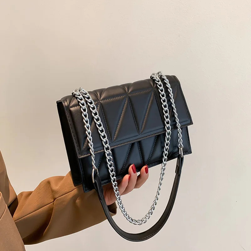 Chain Strap Shoulder Bags For Women Embroidery Plaid Crossbody Bag For Daily Used Commuting Gift Ladies Handbags And Purses 251230