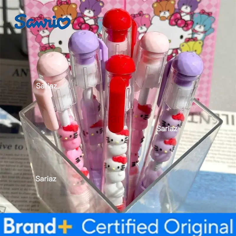 Sanrio 3Pcs Hello Kitty Gel Pen Set 05mm Black Personality Ins Wind Fun Decompression Pen Students Learn Stationery H2512311