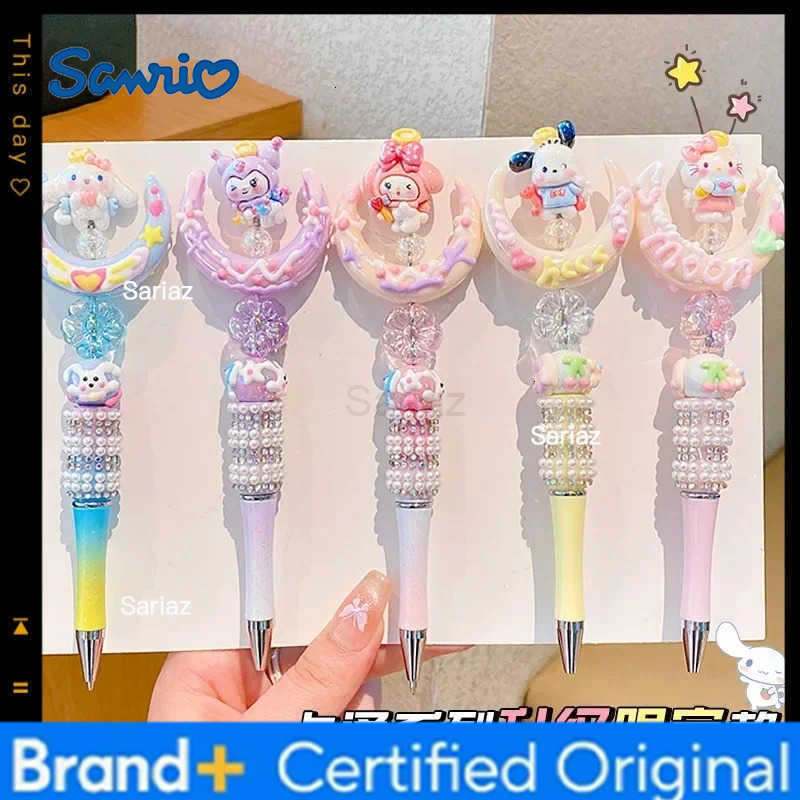 Sanrio animation peripheral crystal rotating gel pen black cute girls dream cinnamoroll my melody ball pen kuromi birthday gift H251231