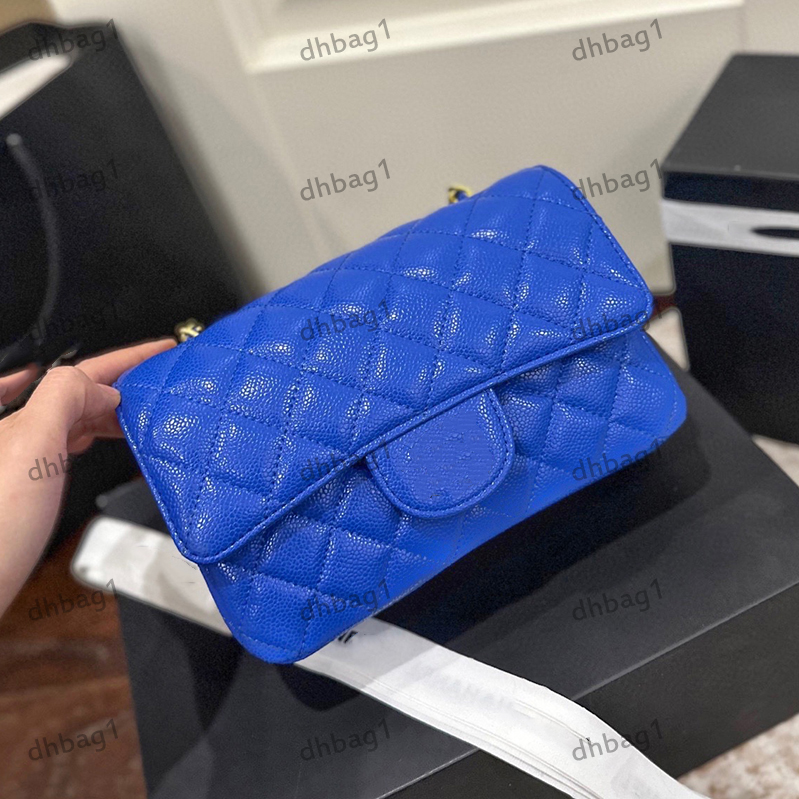 Women Shoulder Bag Multi Colors Diamond Lattice 20cm Gold Clasp Calfskin Long Metal Chain Stylish Designer Blue Flap Tote Handbags Phone Holder Makeup Bags Wallet