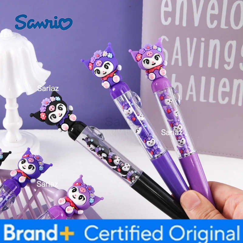Sanrio 24pcs/lot Kawaii Kuromi Gel Pen Cute 05mm Black Ink Neutral Pens Office School Supplies H251231
