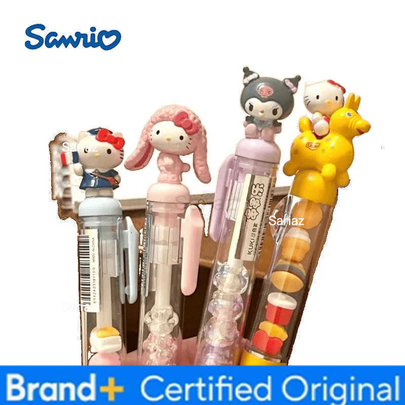 Sanrio Hello Kitty Kuromi Beaded Gel Pen My Melody Clothing Modeling 05Mm Black Ink Press Pen Students Friend Christmas Gifts H251231