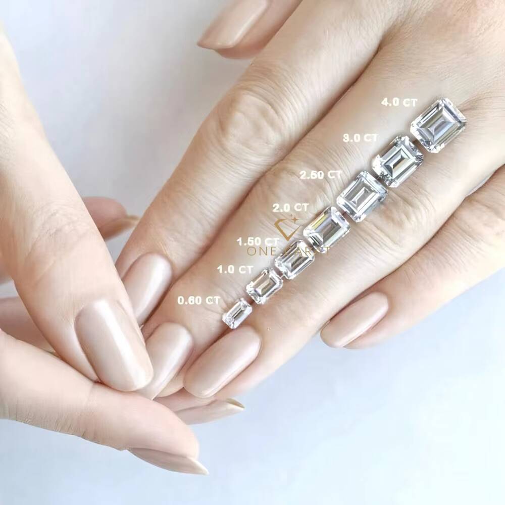 One Carat VVS VS1 HPHT CVD Synthetic Emerald Cut Lab Grown Diamond IGI for GIA Certified Loose Variations From 05CT 5CT
