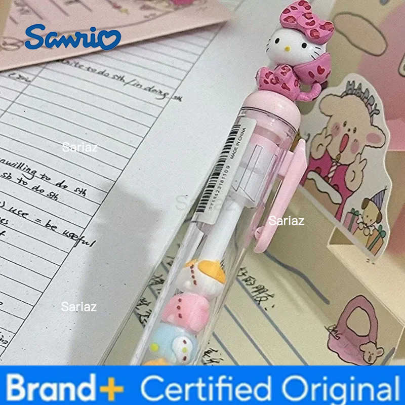 Sanrio Kawaii Hello Kitty Gel Pen Creative KT Cat Diy Beads Pen Cute 005mm Signing Pen Student Writing School Office Supply Stationery H251231