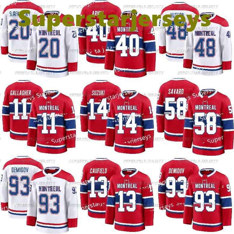 Men Women Youth Hockey Jersey IVAN DEMIDOV Nick Suzuki Cole Caufield Lane Hutson Slafkovsky Brendan Gallagher Jake Evans Laine Christian Dvorak Lane Hutson shxinet