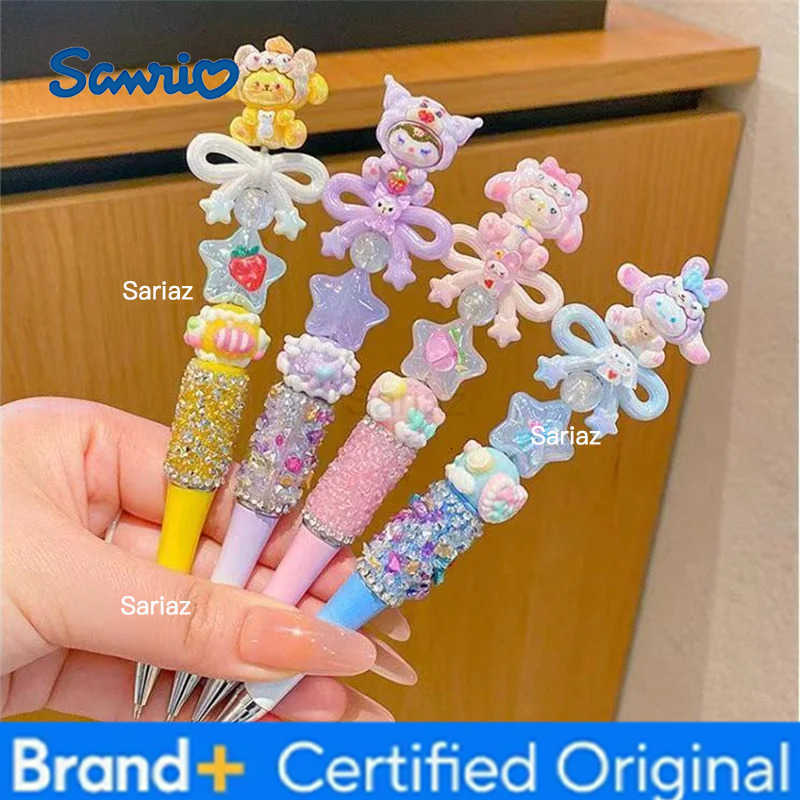 Sanrio Anime Hello Kitty Melody Diamond Gel Pen Kuromi Cinnamoroll Student Stationery Fluent Ball Pen Learning Supplies Gifts H2512311