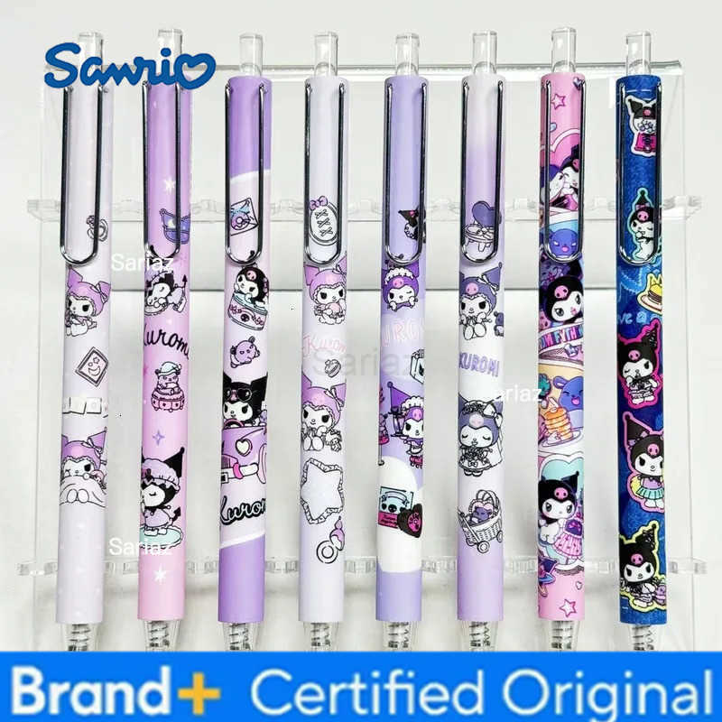 Sanrio 24pcs Anime Kuromi Gel Pen Cartoon Cute 05 Black Press Signature Pen Individually Packaged Student Stationery Wholesale H2512311