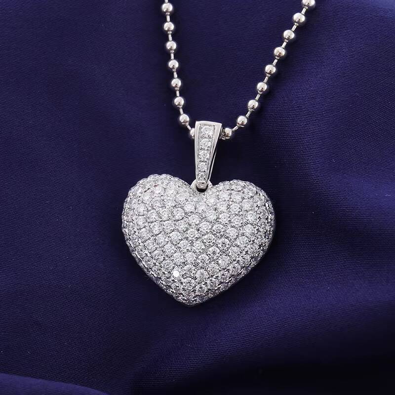Trending Product moissanite heart pendant 925 sliver custom moissanite pendant Hip Hop Bling lced Out Jewelry for made in china