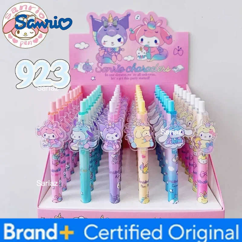 Sanrio New Boxed Gel Pen 24/48pcs Cartoon Melody Kuromi Cute Student Writing Press Patch Pens 05mm Writing Smooth Childrens H251231