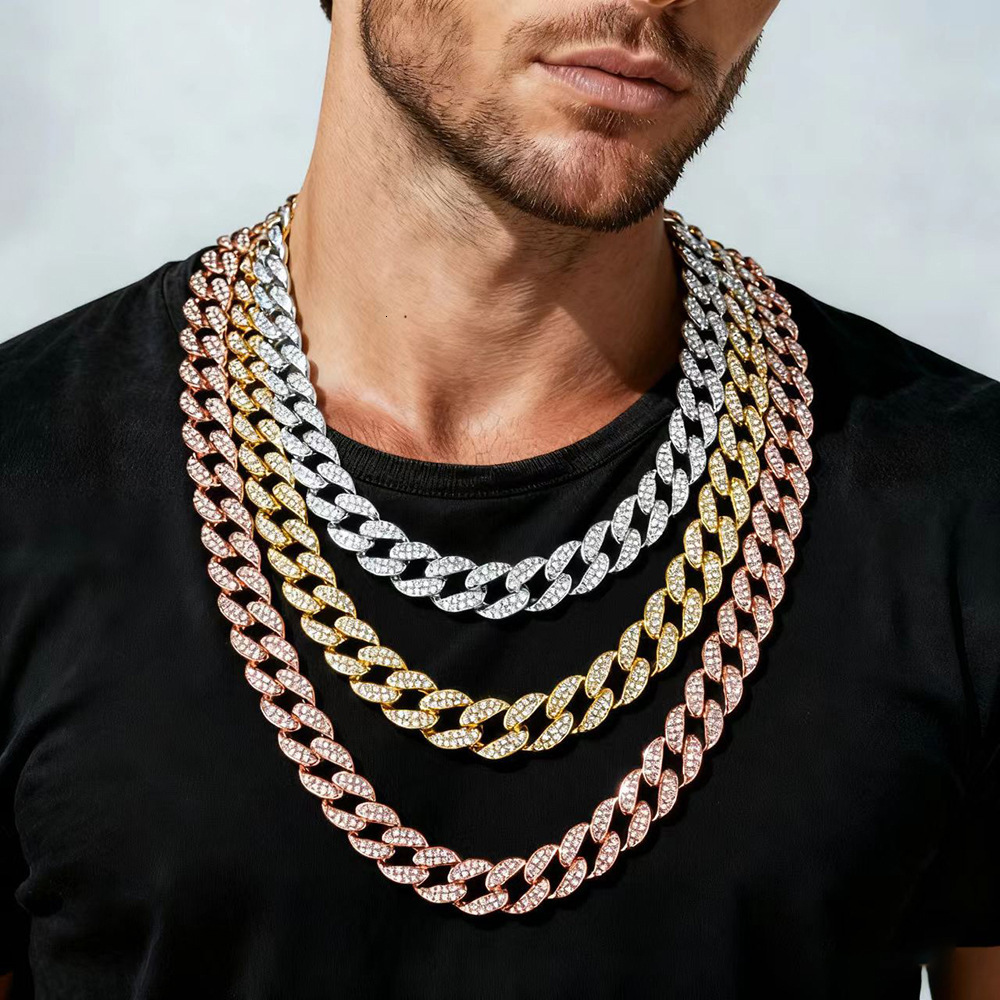 Rapper Jewelry 925 Silver Hip Hop Mosaic Set Customized Trend Lock 24mm Moissanite Diamond Iced Out Cuban Lidynamic Chain