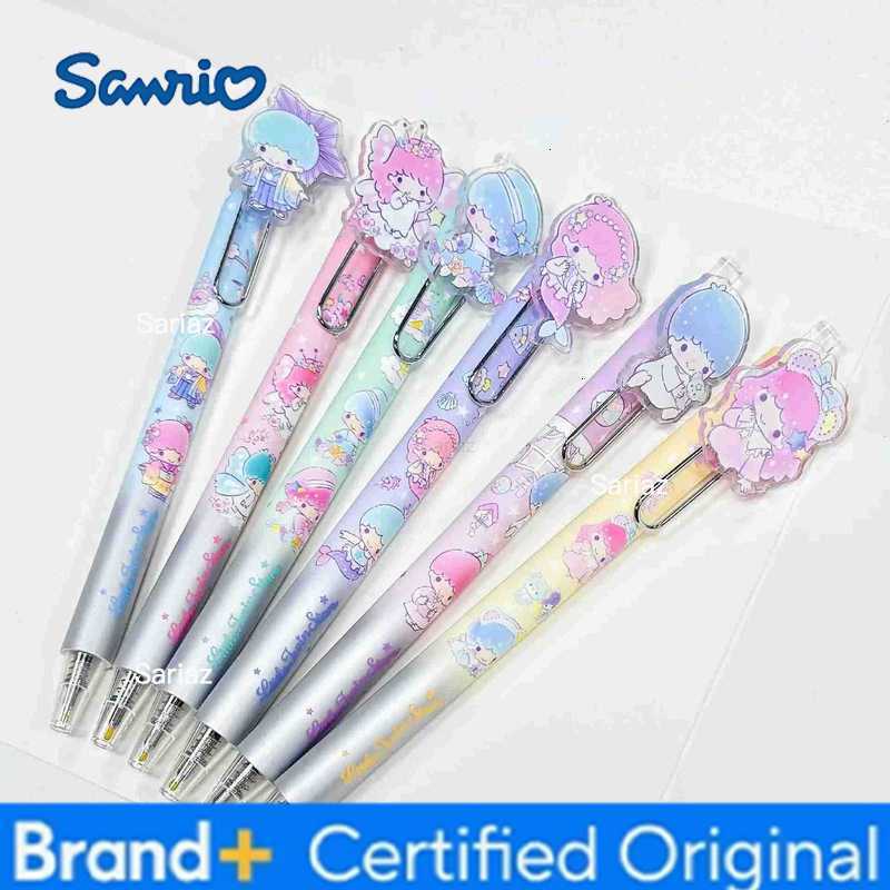 Sanrio 6/24pcs Little Twin Stars Press Gel Pen Cartoon 05mm Black Patch Neutral Pen Student Stationery Supplies Gift Wholesale H251231