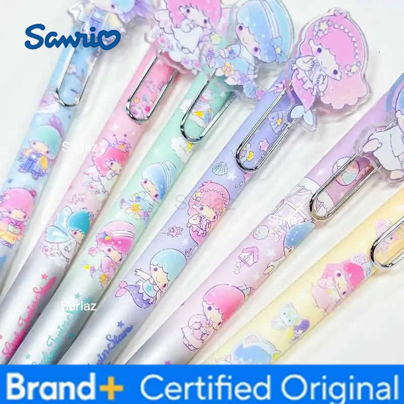 Sanrio 6/24pcs Gemini Press Gel Pen Cartoon 05mm Black Patch Sign Pen Student Couple Stationery Supplies Gift Wholesale H251231
