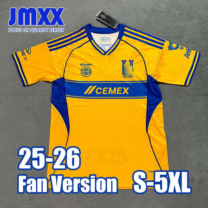 5XL 4XL XXXL 25 26 Tigres Soccer Jerseys Home Away Third Pre Match Special Mens Uniforms Jersey Man Football Man Shirt 2025 2026 Fan Version