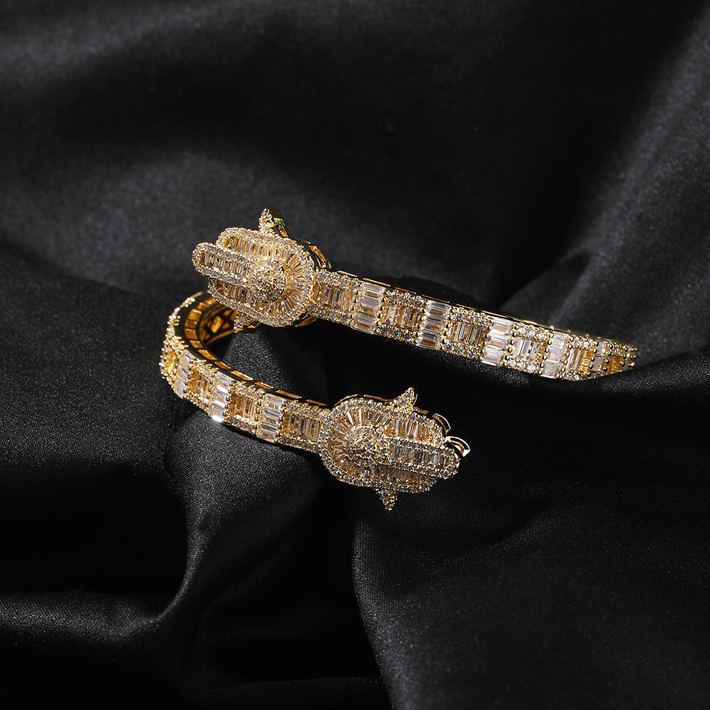Luxury Jewelry Fatima Hand Bracelet Men Iced Out Palm Charm Hip Hop New Designer Accessory Pass the diamond tester