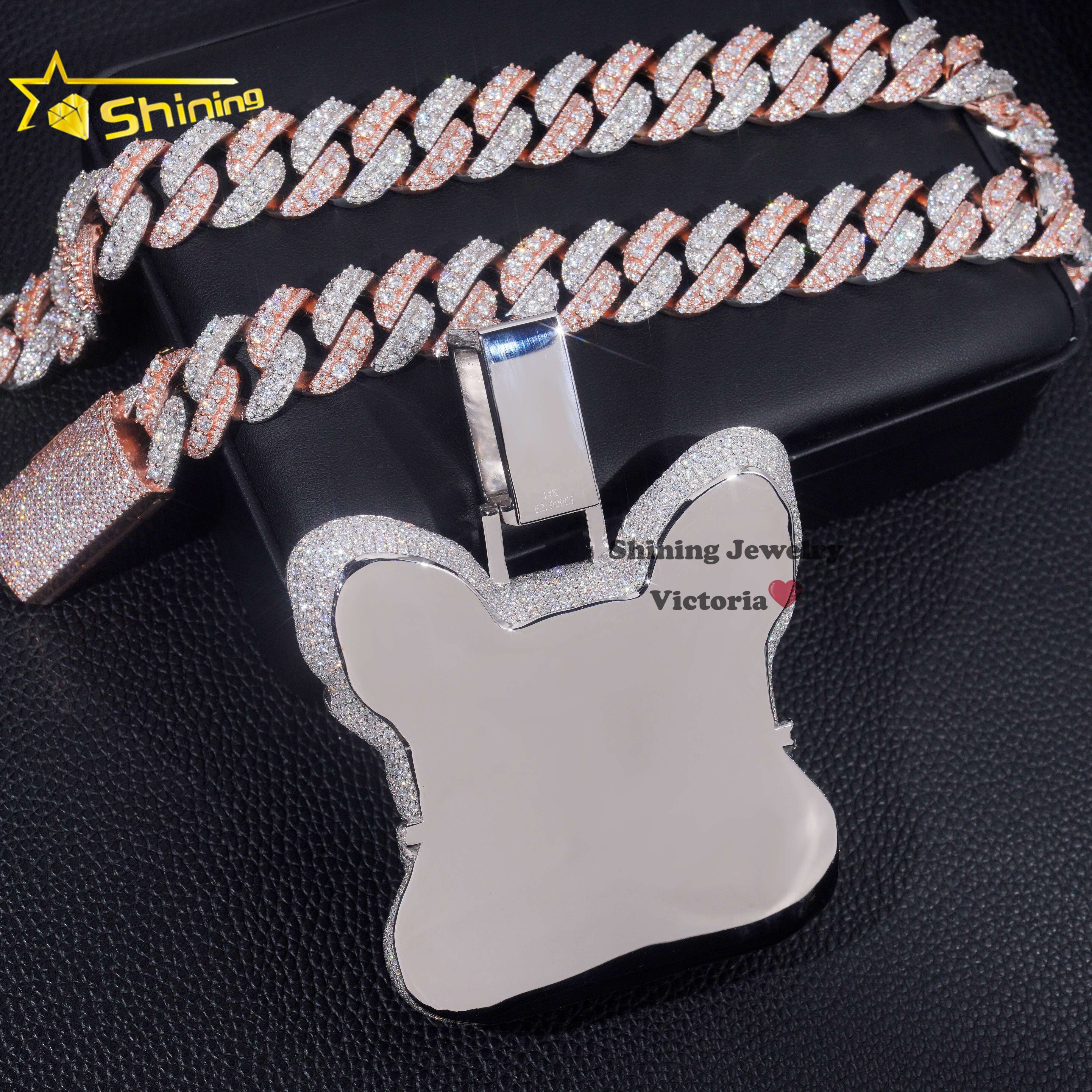 Custom Made Rapper Luxury Jewelry 925 Sterling Silver Iced Out Fully 3D Cute Dog Pendant VVS Moissanite Diamond Pendant