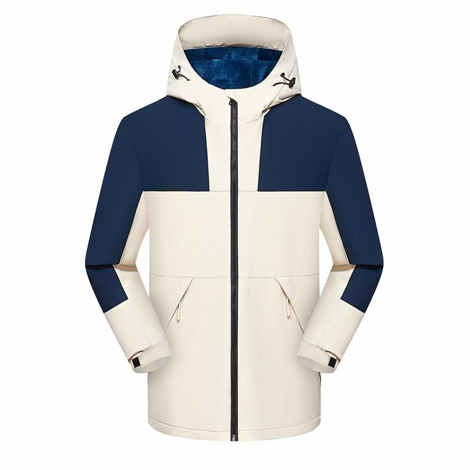 Spring-Autumn Windproof & Waterproof Mountaineering Hoodie for Couples - Spliced Casual Jacket