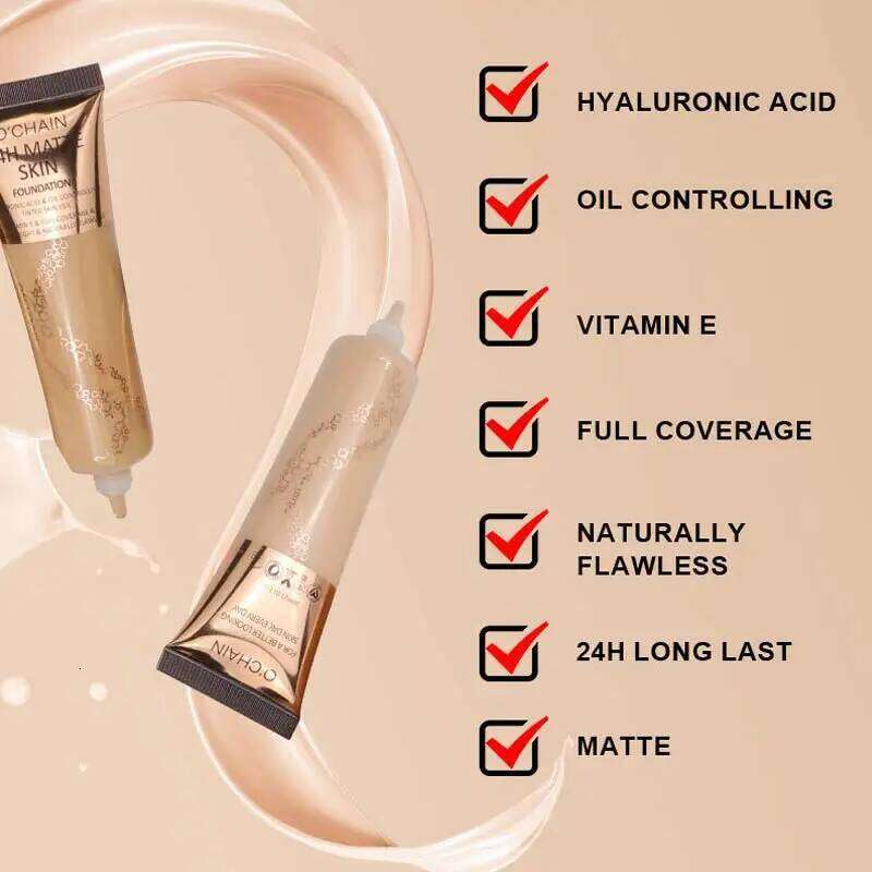 24 hour Matte Oil Control Liquid Foundation Perfect Coverage Skin Tone Enhancer Long-acting Forla Brightening Effect Concealer X25070