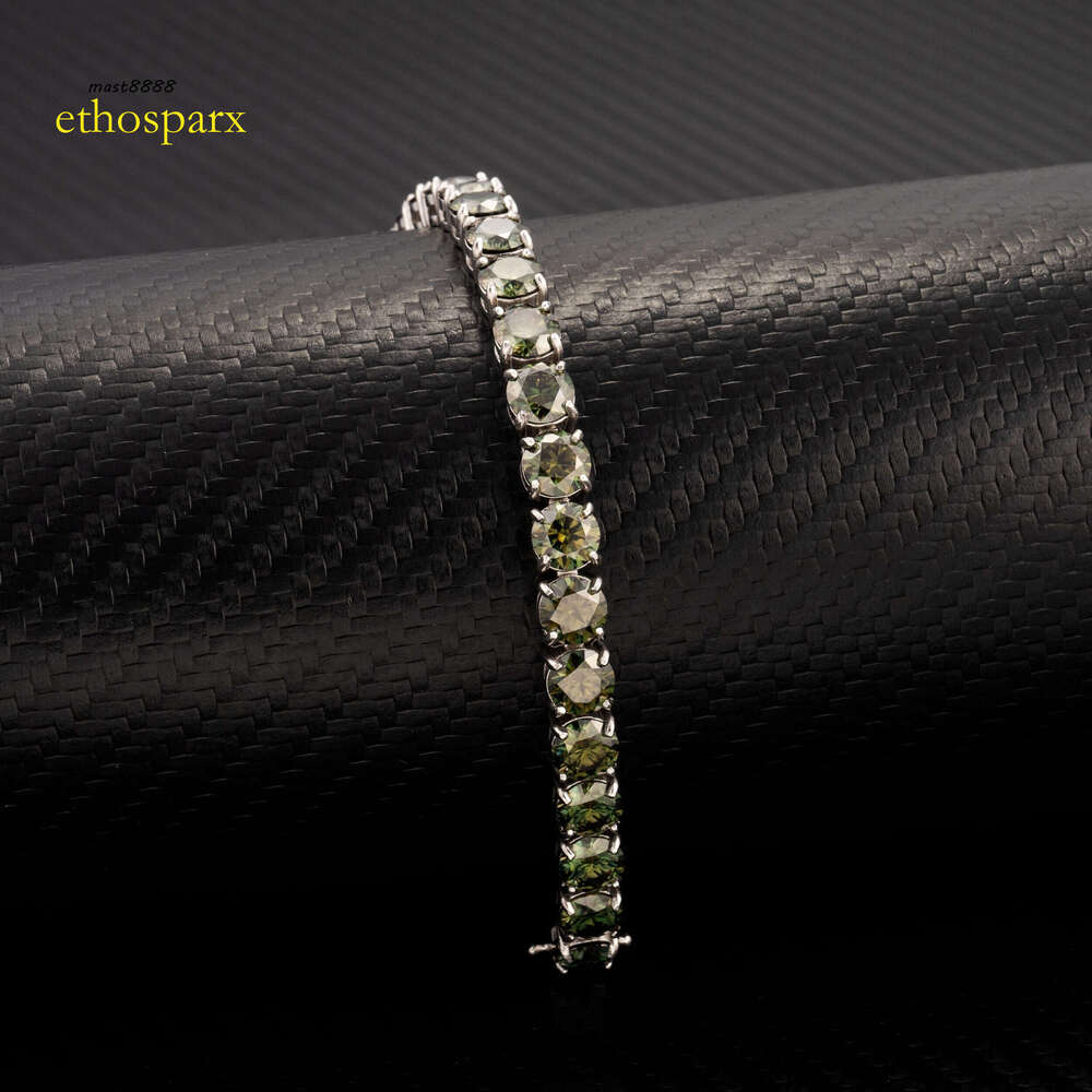 Top Quality Hot Selling Pass Dia Tester Sier 5mm 6.5mm Color Bracelet Green Moissanite Tennis Chain
