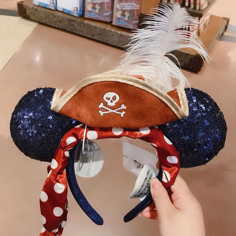Disney Princess Headband Mickey Ear Rapunzel Snow White Sequin Bow Hair Hoop Gift Girl Accessories Dinosaurs Christmas Jack W250701