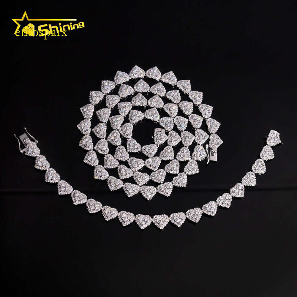 Fast Delivery Hi Hop Sier Heart Shape Bracelet Custom Iced Out GRA Certified Moissanite Cuban Bracelets