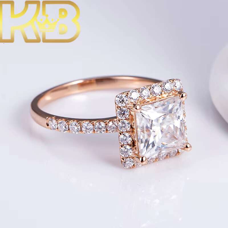 Luxury Lab Created Diamond Pave Ring 925 Silver Conflict Free Synthetic Diamond High Quality Bridal Jewelry Anniversary Gift
