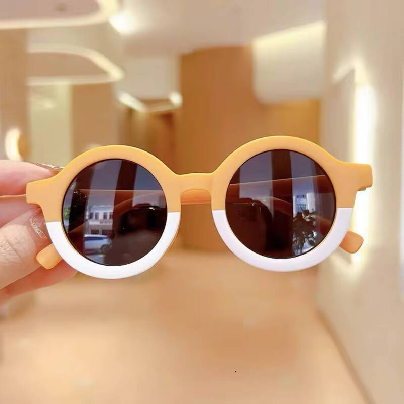 New Splicing Colour Round Cute Kids Sunglasses UV400 Boy Girls 1-7 Years Old Lovely Baby Sun Glasses Children Oculos De Sol ddmyshoesvip Z260305